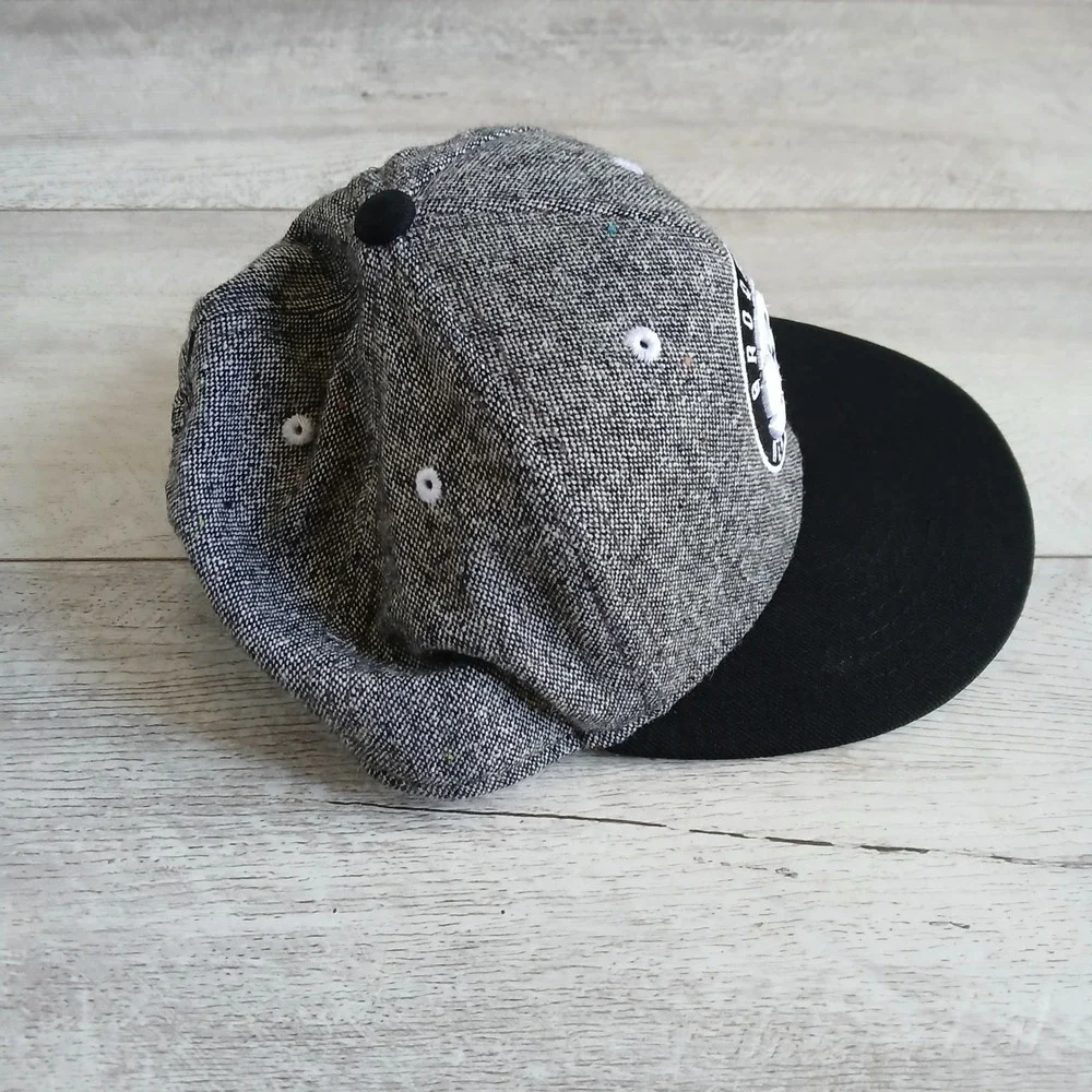 Adidas NBA Brooklyn Nets Hat Cap Gray Black Basketball Flat Brim‎